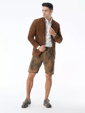 GWEIH & SILK | Pantalones de cuero JULIAN | braun